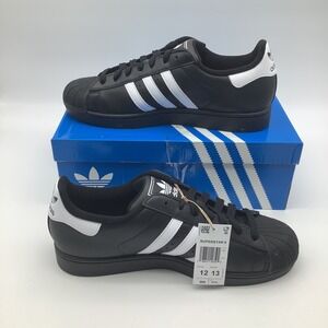 Adidas Superstar‎ II Black White Stripe Mens Sneakers JI0079 Size 12 US New